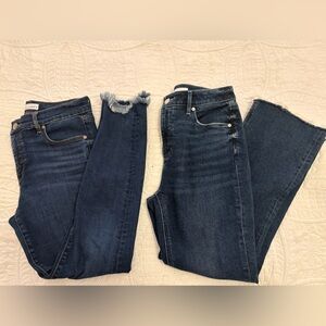LOFT Curvy High Waist Jeans Bundle – 2 Pair Raw Hem Denim – Size 27/4